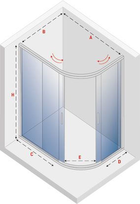 New Trendy Varia 100x80x165cm Szkło Mat ze wzorem K-0164 - zdjęcie 2