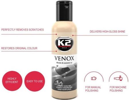 K2 Venox Mleczko do Usuwania Rys + Gąbka 180Ml - zdjęcie 4