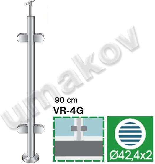 Akcesoria ogrodzeniowe Słupek Nierdzewny Prosto Aisi304 D42 4 4xmodel2