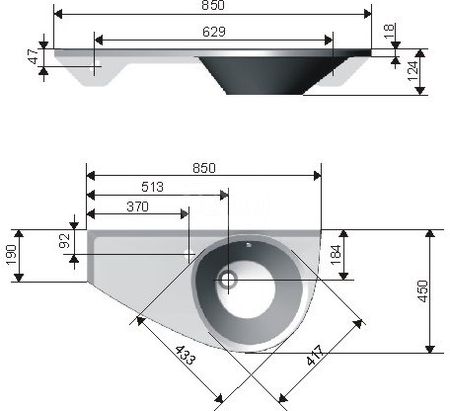 Ravak Avocado L 85x45cm XJ1L1100000 - zdjęcie 2