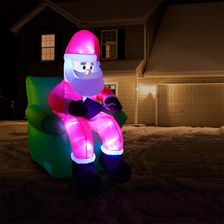 Duży Świecący Mikołaj Siedzący NaFotelu - zdjęcie 1