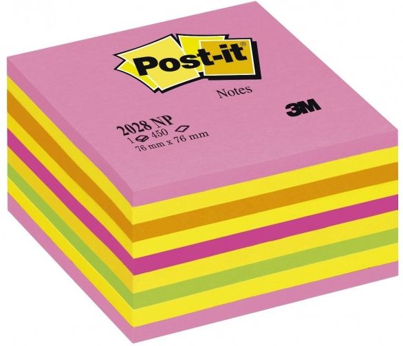 3M Post it Karteczki Samoprzylepne Kostka Różowa 450 Kartek 76X76Mm