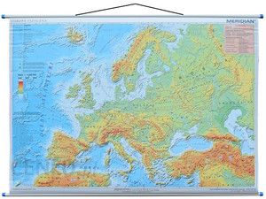 Europa Mapa Cienna Fizyczna Z Elementami Ekologii I Konturowa 123403