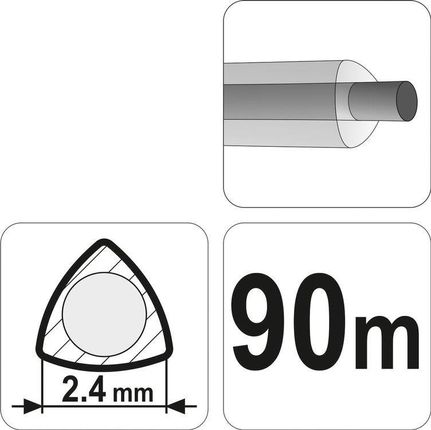 FLO Żyłka tnąca TRYGON 2,4mm 90m 89473 - zdjęcie 2
