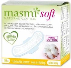 Zdjęcie MASMI SOFT Ultracienkie bawełniane podpaski na dzień ze skrzydełkami 10 sztuk - Bierutów