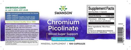 Swanson Pikolinian Chromu 100Kaps - zdjęcie 2