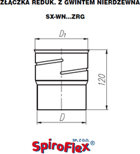 System Kominkowy Spiroflex Z Czka Redukcyjna Z Gwintem Fi Sx