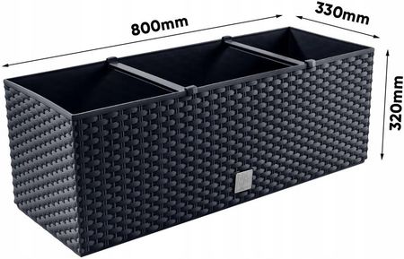 Prosperplast Skrzynka Z Systemem Nawadniania Rato Case Drtc800 Antracyt 33x80x32c m - zdjęcie 5
