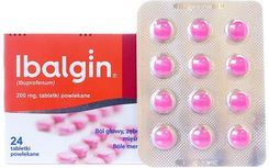 Leki przeciwbólowe Ibalgin tabletki na ból ibuprofen 200mg 24tabl - zdjęcie 1
