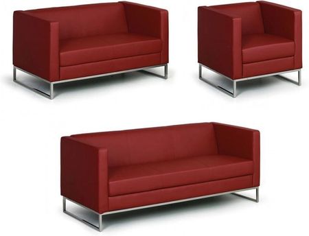 B2B Partner Sofa 3-miejscowa czerwony 710x1710x730 - zdjęcie 2