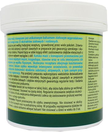 Końska Maść Chłodząca Herbamedicus z konopiami - 250 ml - zdjęcie 3
