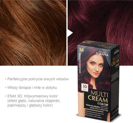 Joanna Multi Cream Color Farba do włosów 36 Królewski burgund - zdjęcie 3