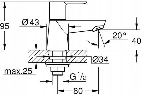 Grohe BauEdge DN15 chrom 20421000 - zdjęcie 2