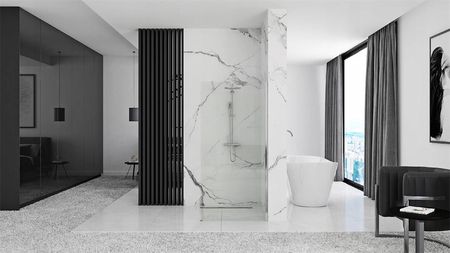 Rea Aero Ścianka Walk-In 90x195 szkło transparentne + powłoka Easy Clean AERO90 - zdjęcie 4