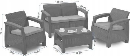 Allibert Zestaw ogrodowy CORFU SET Cappuccino - zdjęcie 4