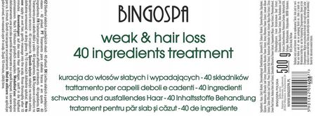 BINGOSPA Kuracja Do Włosów 40 Składników 500 g - zdjęcie 4