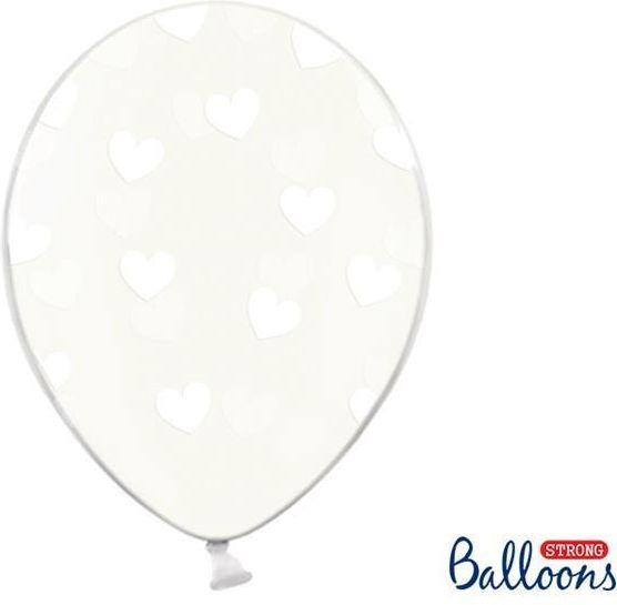 Partydeco Balony 30Cm Serduszka Crystal Clear 6Szt Sb14C228099W6