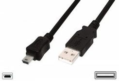 Zdjęcie ASSMANN Kabel połączeniowy USB 2.0 HighSpeed "Canon" Typ USB A/miniUSB B (5pin) M/M czarny 1,8m - Warszawa