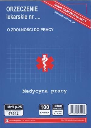 Krajewski Orzeczenie Lekarskie O Zdolno Ci Do Pracy Mz Lp