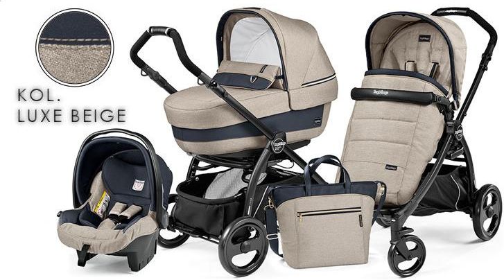 Wózek Peg Perego Book Plus Pop Up Completo Modular Luxe Beige Głęboko