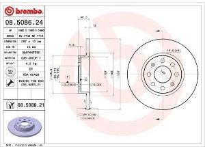 Tarcza Hamulcowa Tarcze Hamulcowe Komplet 2 Sztuk BREMBO 08 5086 24