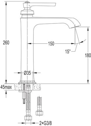 Omnires Armance miedź antyczna AM5212/1 ORB - zdjęcie 2