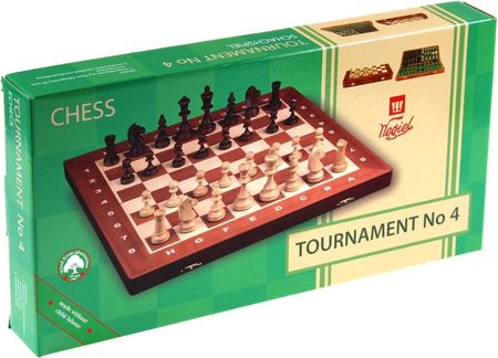Sunrise Chess & Games Szachy Turniejowe nr 4 (42x42cm) Intarsjowane CHW41 SET - zdjęcie 5