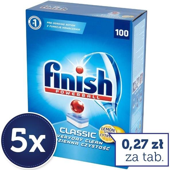 Finish Zestaw 5X100Szt Powerball Classic Lemon Tabletki Do Zmywarki