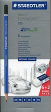 Zdjęcie Staedtler Ołówek Lumograph 6 sztuk 2H,HB,B,2B,4B,6B + gumka - Nowogard
