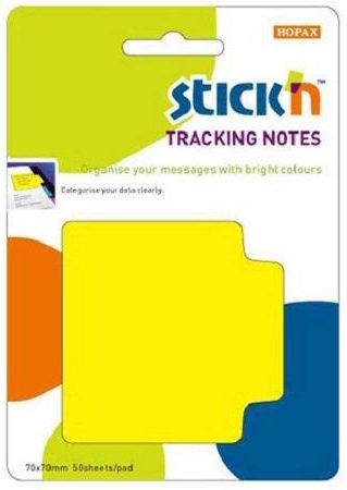 Zdjęcie STICK’N Przekładki samoprzylepne 70x70mm żółte 50 kartek - Bieżuń