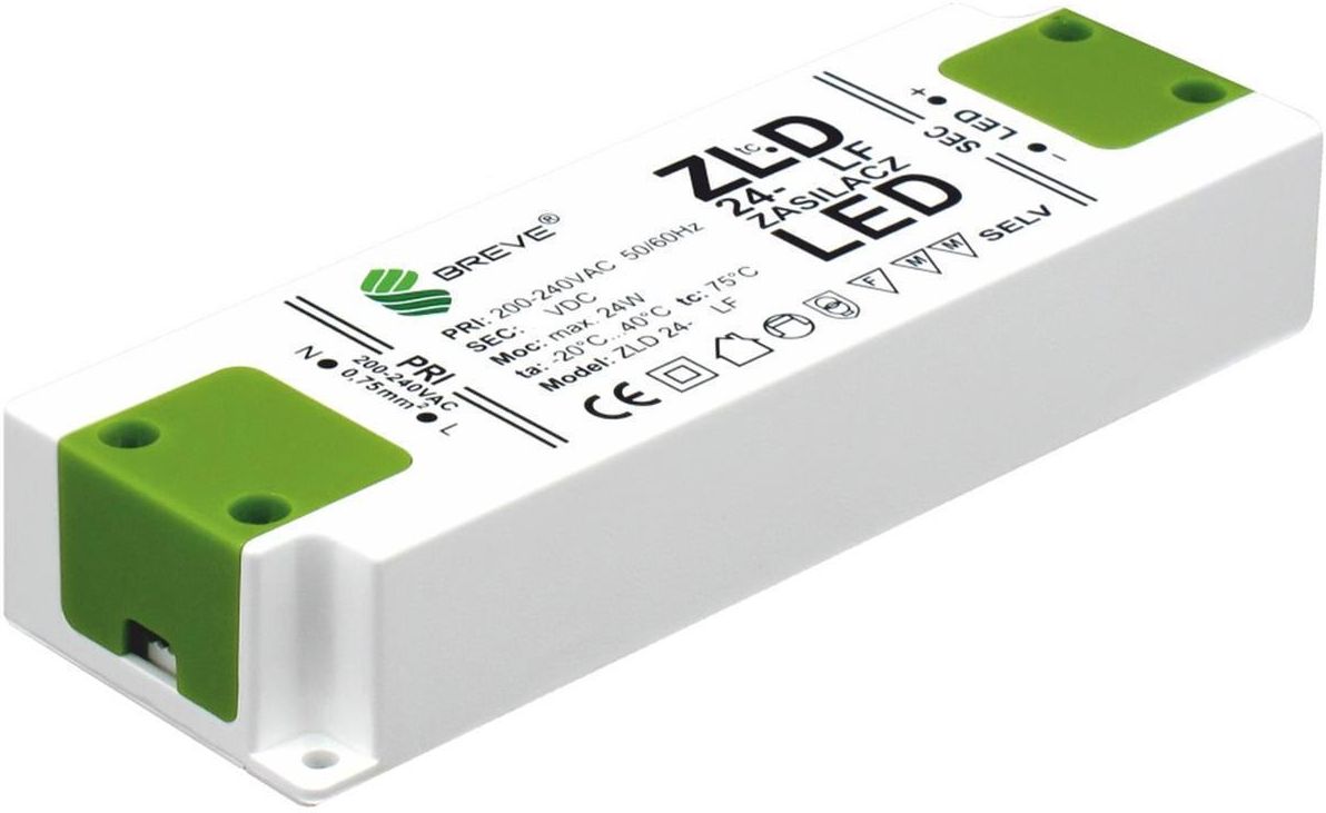 Zdjęcie Breve Zasilacz Led 12V Dc 24W Zld 2412Lf 2,0A 197129024 - Kłobuck