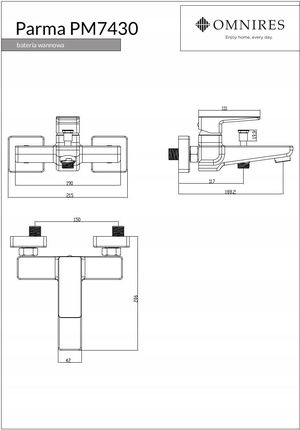 Omnires PARMA chrom/biały PM7430CRB - zdjęcie 2