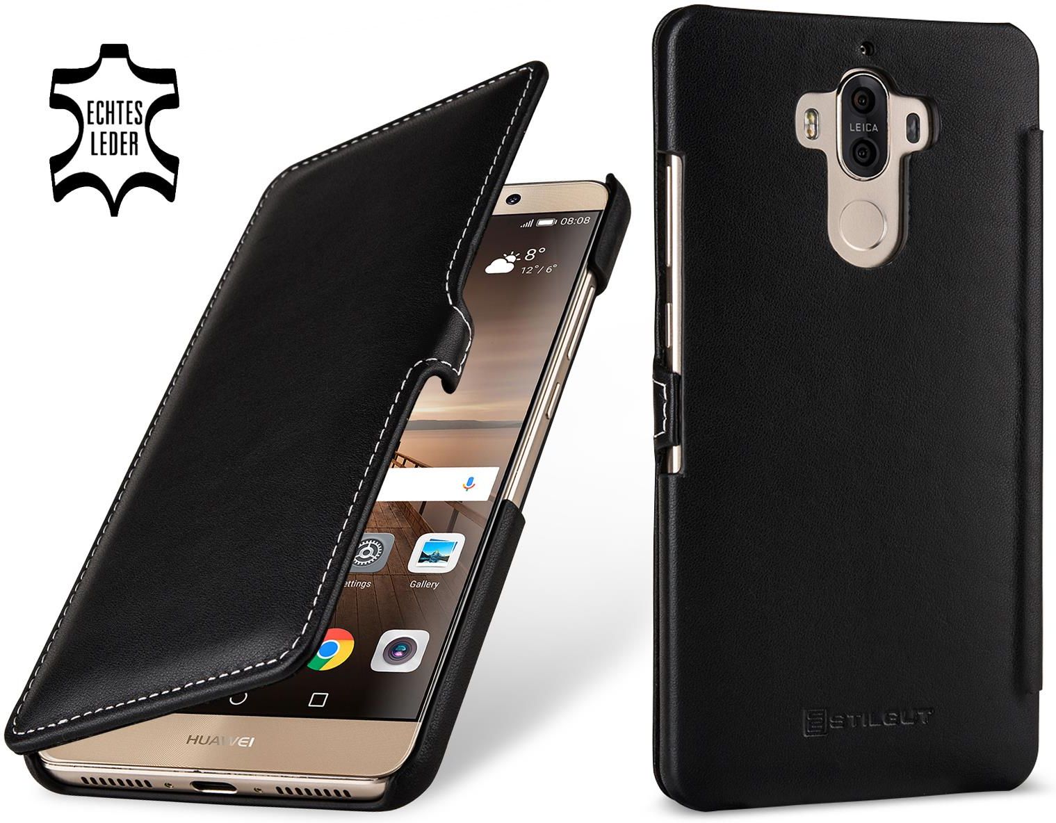 Stilgut Etui Huawei Mate 9 Ultraslim Book Black Nappa B01Nb1Smt6