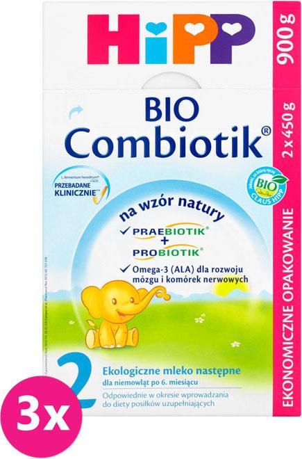 Hipp Bio Combiotik 2 Ekologiczne Mleko Następne 6M 3X900 G Ceny i