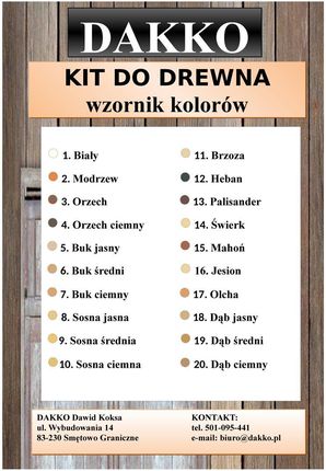 Kit Szpachla Do Drewna 5kg w 20 kolorach - zdjęcie 2