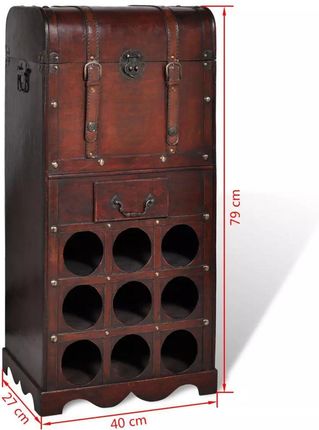 vidaXL Stojak na wino ze skrzynią i szufladą - zdjęcie 2