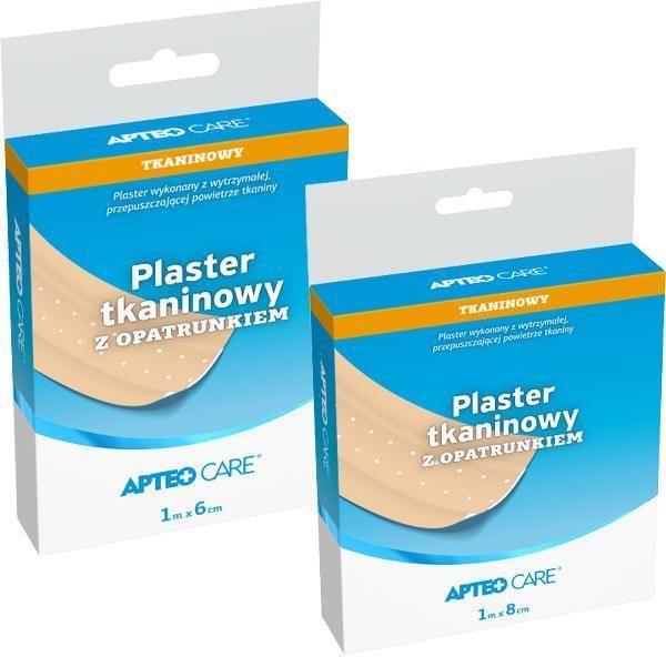 Plaster ApteoCare tkaninowy z opatrunkiem cielisty do cięcia 1mx6cm