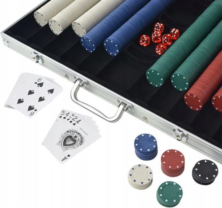 vidaXL Zestaw do pokera 1000 żetonów aluminium 80181 - zdjęcie 2