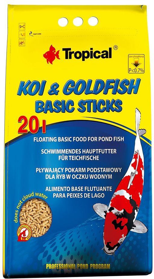 TROPICAL Pond KOI GOLDFISH Basic Sticks Worek 20l Ceny I Opinie