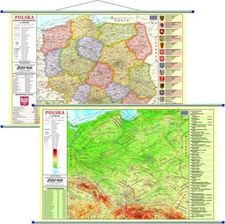 Zdjęcie Polska mapa ścienna dwustronna fizyczno-administracyjna 1:1 800 000 - Lubin