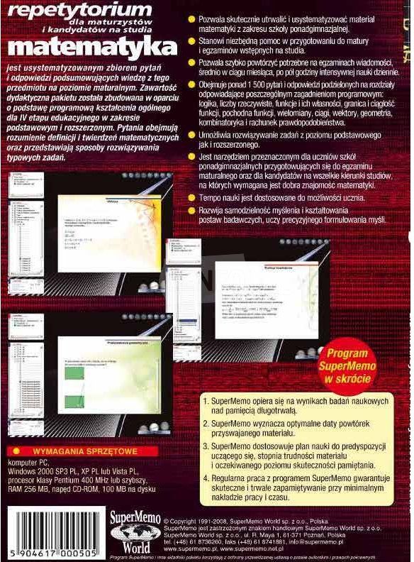 Program edukacyjny PWN Repetytorium z Matematyki dla maturzystów i