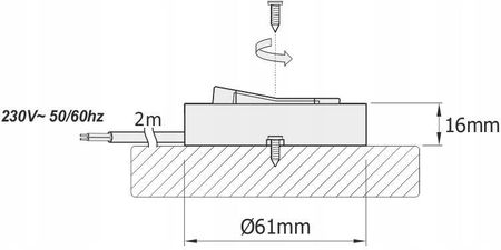 E-Led Wyłącznik Meblowy Wm230 2,5A 12/230V Ac Z Dystansem (Wylwm230D01) - zdjęcie 2