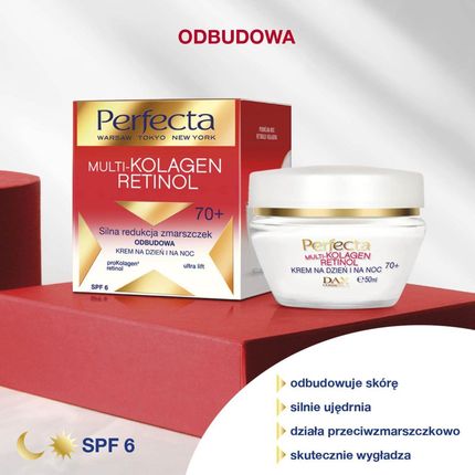 Perfecta Multikolagen Retinol Silna redukcja zmarszczek krem do twarzy 70+ na dzień i noc 50ml - zdjęcie 5
