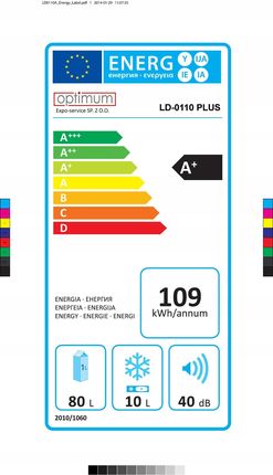 Lodówka Optimum LD 0110 Plus jednodrzwiowa 83,1 cm Biała - zdjęcie 3