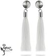 Mak-Biżuteria Kol779 Kolczyki Chwosty Frędzle Białe Swarovski Elements Srebro 925