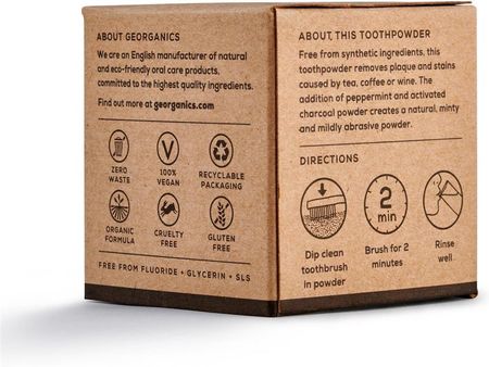 Georganics proszek do czyszczenia zębów Activated Charcoal 60ml - zdjęcie 3
