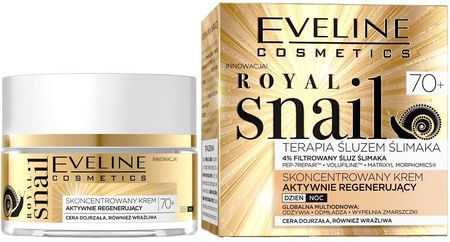 Krem Eveline Royal Snail 70+ Skoncentrowany aktywnie regenerujący na dzień i noc 50ml - zdjęcie 2