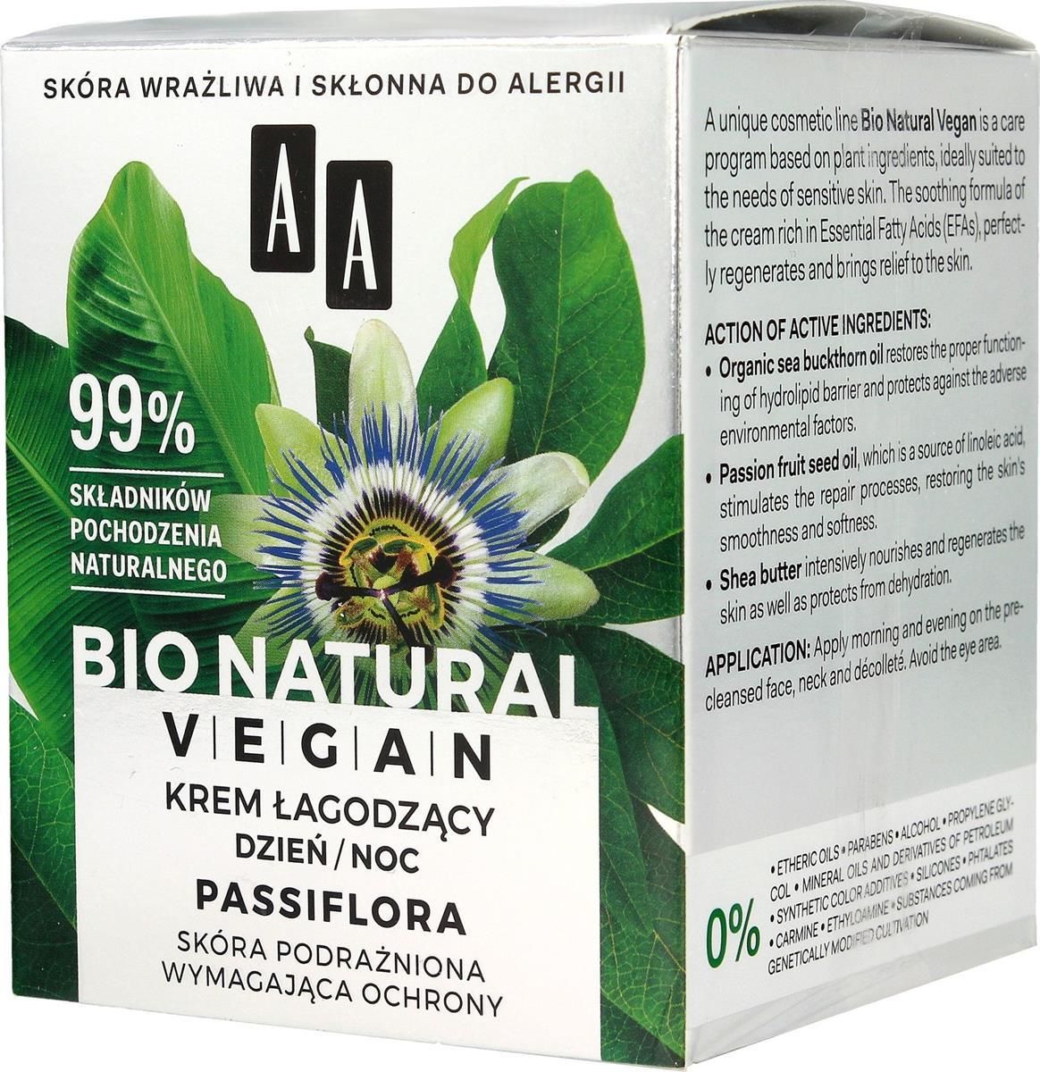 Krem Do Twarzy Aa Bio Natural Vegan Krem Agodz Cy Passiflora Ml