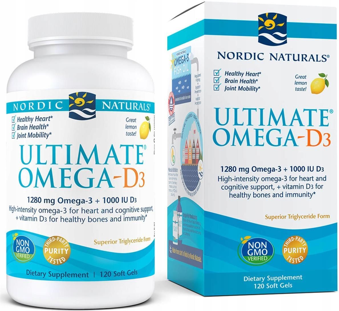 Nordic Naturals Kwasy Omega Witamina D3 Ultimate Omega D3 O Smaku