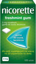 Preparat pomagający rzucić palenie Nicorette Freshmint Gum Guma do żucia 2mg 105 sztuk - zdjęcie 1